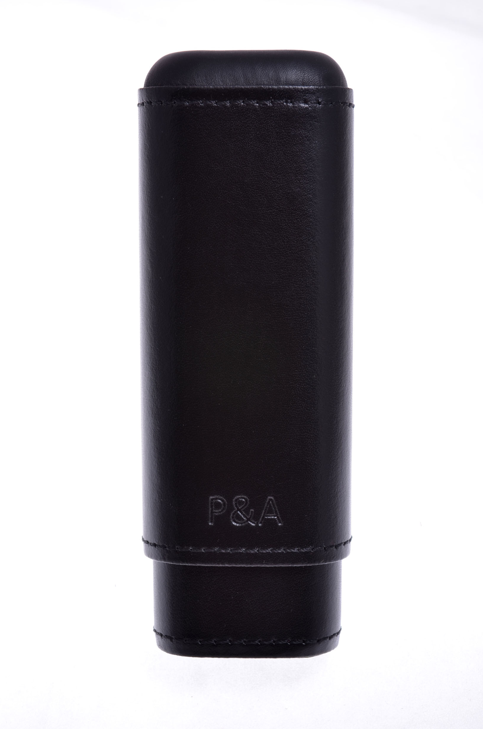 Чехол P&A на 2 сигары Робусто, натуральная кожа и кедр, Black